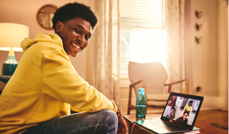 Student taking an online class image