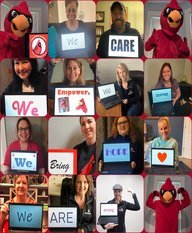 People holding signs image