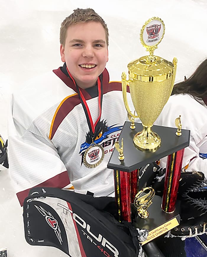 Boy with a trophy
