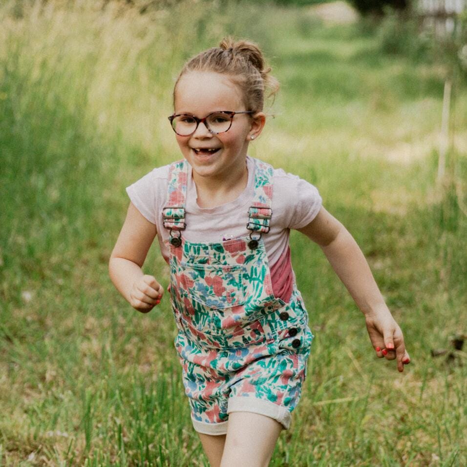 Elementary student running