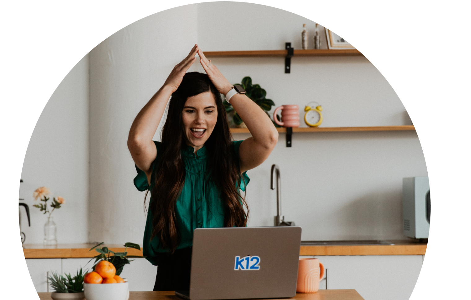 Teacher working with her laptop